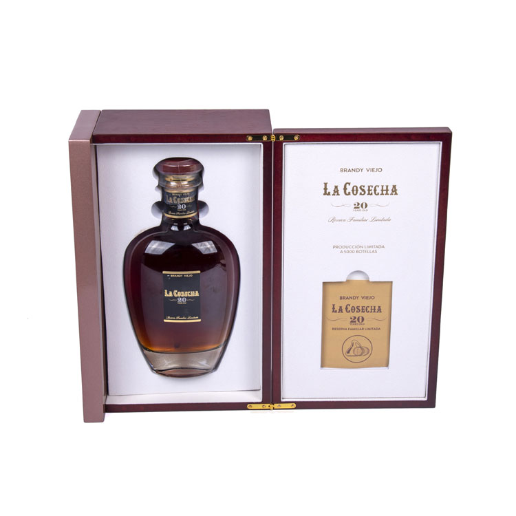 Стеклянная бутылка бренди с откидной крышкой, деревянная коробка для вина