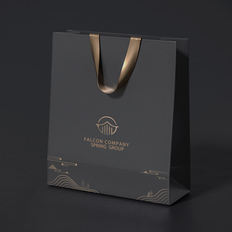Пользовательская печатная ленточная ручка картонная упаковка сумки Bolsas Black Matte Retail Luxury Gift Paper Sagn