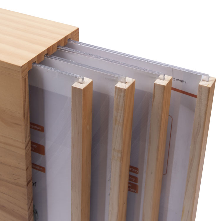 Деревянная коробка, выглядящая на заказ печатной гофрированной гофрированной бумажной коробкой, для подарочной упаковки с ручкой