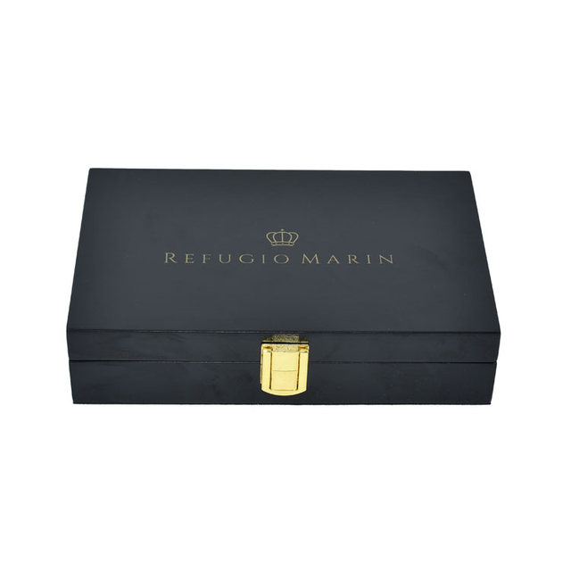 Серебряное блокируемое кошелька Упаковка Деревянная коробка для подарка