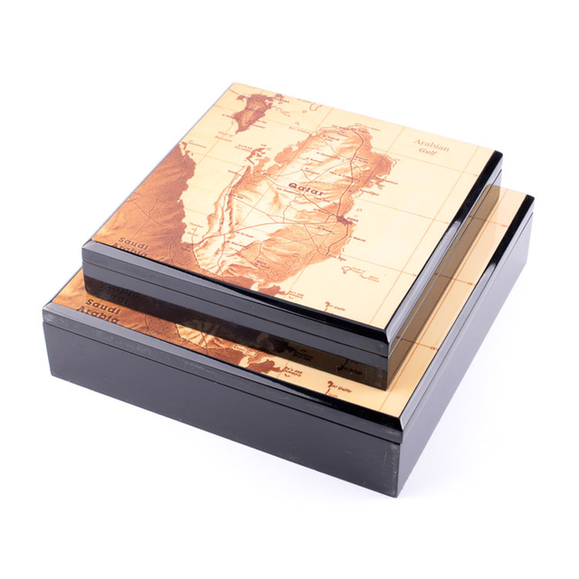 Карта Персидского залива в глянцевой навесной деревянной коробке для Рамадана