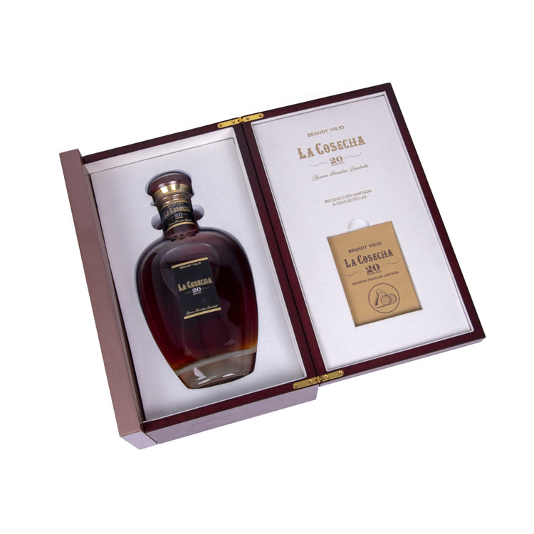 Стеклянная бутылка бренди с откидной крышкой, деревянная коробка для вина