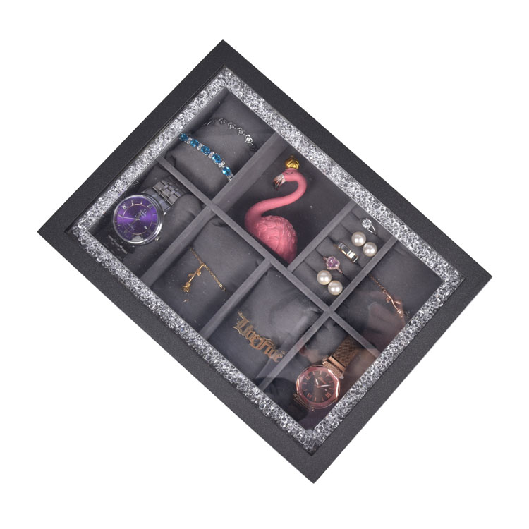 Жемчужно-серый цвет с 8 слотами и акриловым окном, коробка для хранения ювелирных изделий, витрина для часов