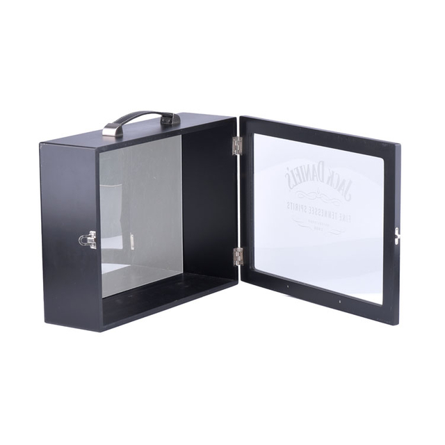 Деревянная коробка для вина с ручкой зеркала для красного вина