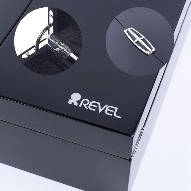 Двойная дверь, лаковая серебряная этикетка с логотипом, деревянная подарочная коробка