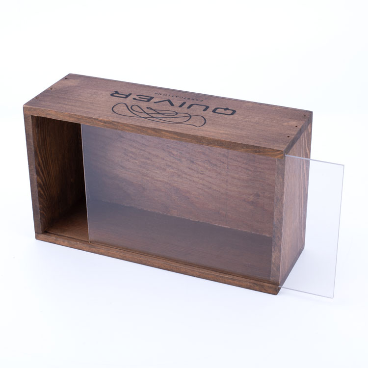 Пользовательский логотип OEM -логотип. Домохозяйство Оптовая флип -чехла корпус для сосны дерево ювелирные изделия из стекла