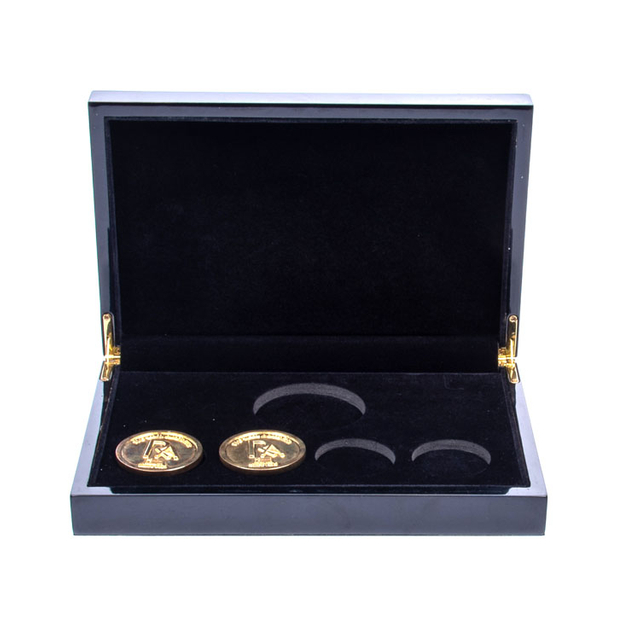 Мульти валютные деревянные монеты коллекционеры набора хранения с подносами дерева