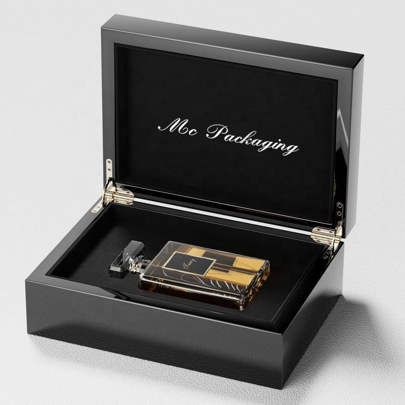 Индивидуальный дизайн, креативная роскошная упаковка из МДФ, лаковая упаковка, подарочная коробка, пустая бутылка для духов, 100 мл, арабская кожаная деревянная коробка для духов