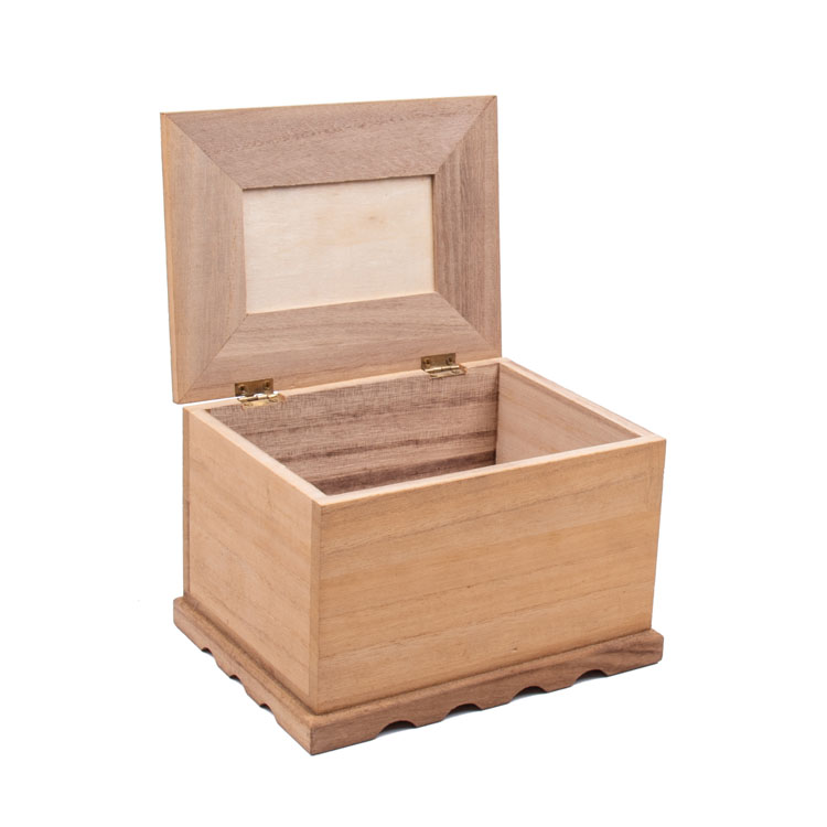 Незаконченная сосна Подарочная упаковка Paulownia Wood Box Balsa