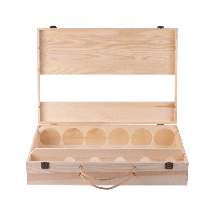 Деревянная коробка для вина на 6 бутылок, высококачественная подарочная упаковка с низким минимальным объемом заказа для 6 бутылок красного вина, деревянная коробка для вина с аксессуарами