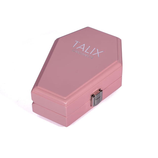 Серебряная двойная колонна шарнир японская замка розовая кожа кожаная интерьер творческий шестигональный гроб в форме гроба парфюме