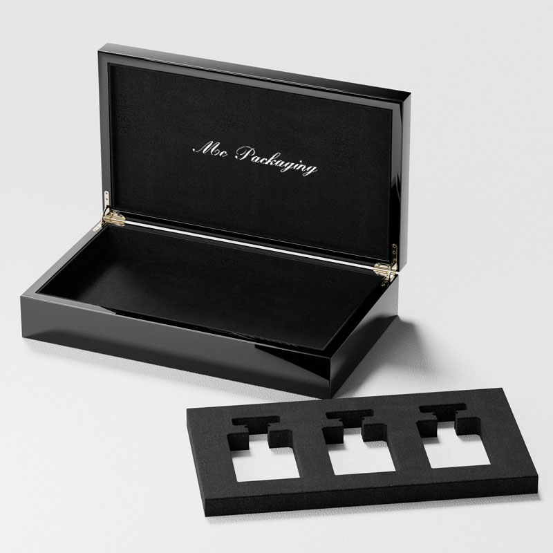 Индивидуальный дизайн, креативная роскошная упаковка из МДФ, лаковая упаковка, подарочная коробка, пустая бутылка для духов, 100 мл, арабская кожаная деревянная коробка для духов