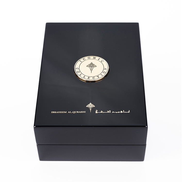 Благородный и элегантный черный глянцевый рояльный лак, деревянный дизайн, 50 мл, роскошная подарочная коробка для парфюмерии на заказ